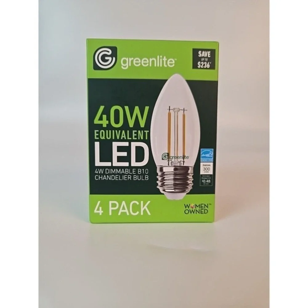 8 Bulbs (2 - 4 Packs) - B10‎ Chandelier Bulbs LED 4W Dimmable 40W Equivalent NEW
